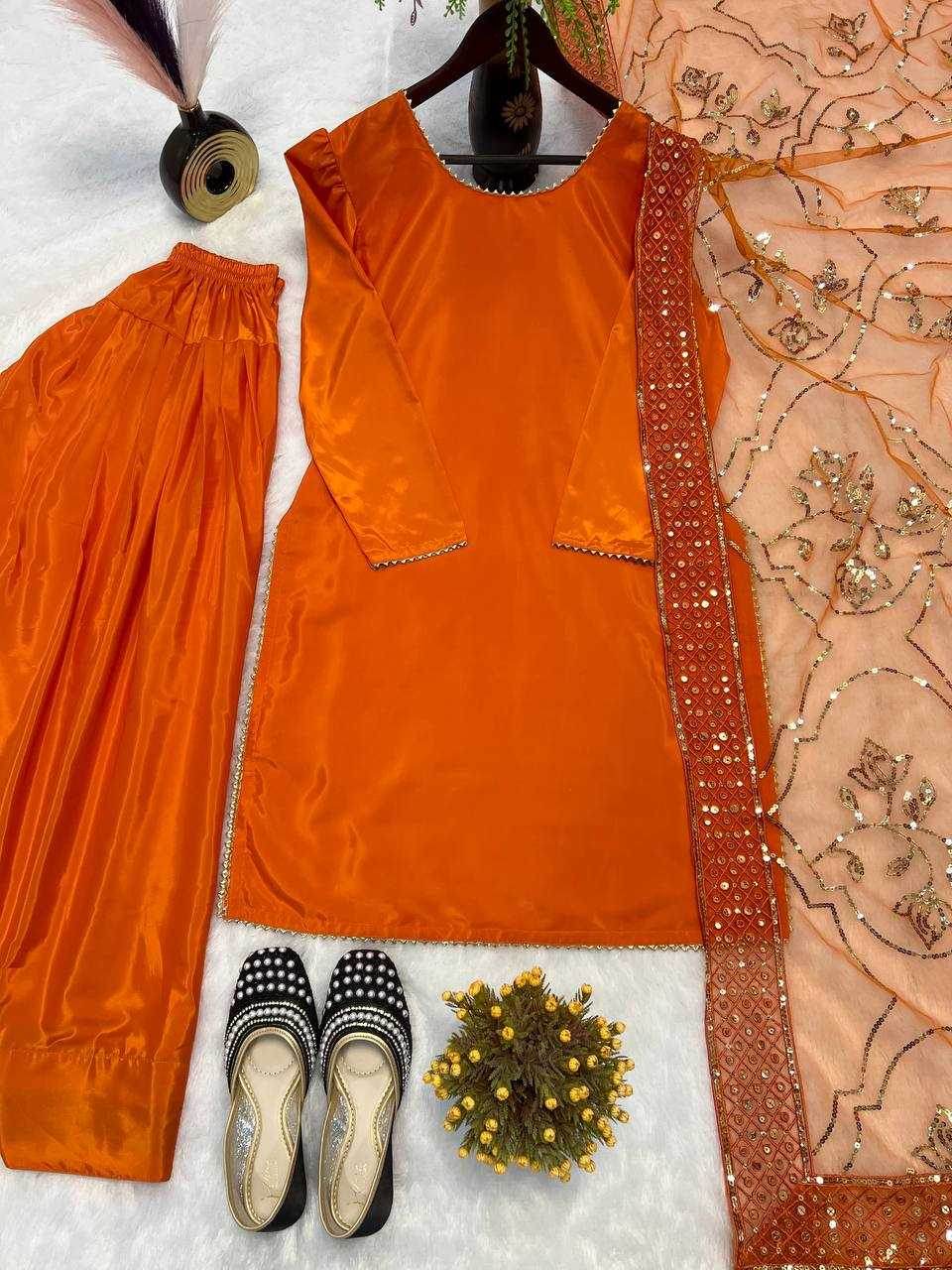 Crepe Silk Ladies Party wear Designer Suit - MYLUXURY LANE ENTERPRISE